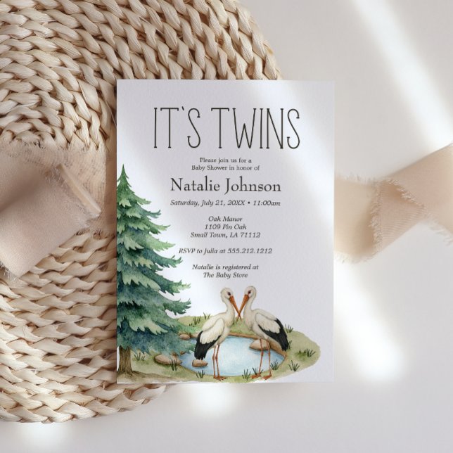 Boho Woodland Animals Twins Baby Shower Invitation (Creator Uploaded)
