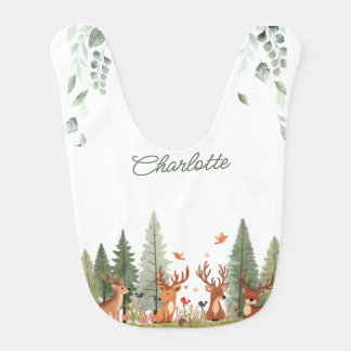 Boho Woodland Baby Bib | Deer Forest Nursery