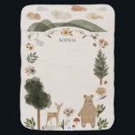 Boho Woodland Baby Blanket - Baby Shower Gift<br><div class="desc">This beautiful boho woodland baby blanket makes a perfect gift for that new special baby! Easily edit the name! Gender neutral,  so this makes a great gift for baby boys or baby girls!</div>