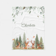 Boho Woodland Baby Blanket | Deer Forest Nursery