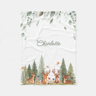 Boho Woodland Baby Blanket | Deer Forest Nursery