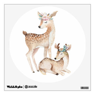 Boho Woodland Baby Deer Fabric Wall Decal Sticker