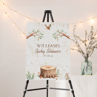 Boho Woodland Baby Shower Backdrop Personalized Foam Board