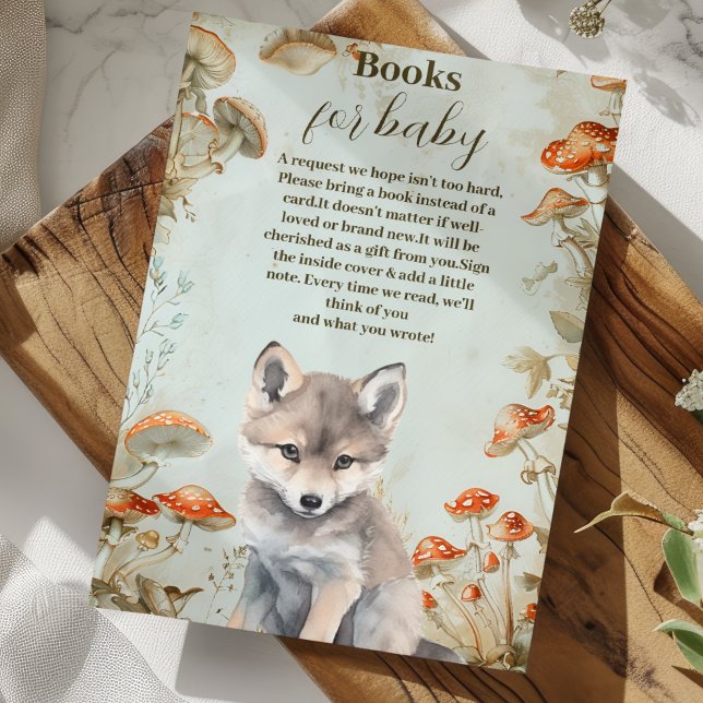 Boho Woodland Baby Shower Books for Baby Enclosure Card (Creator Uploaded)