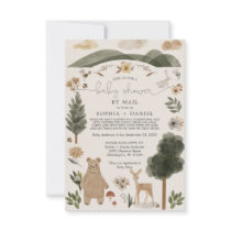 Boho Woodland Baby Shower By Mail Invitation Card