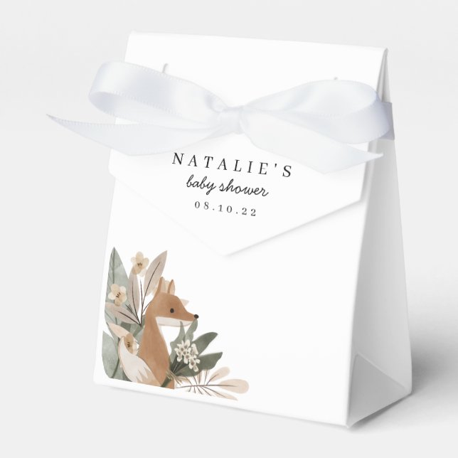 Boho Woodland Baby Shower Favor Box (Front Side)