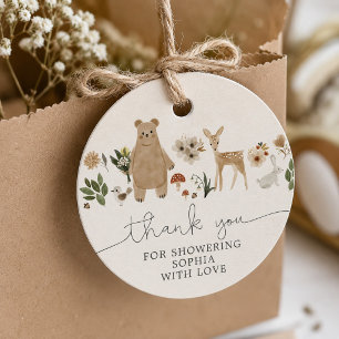 Boho Woodland Baby Shower Favor Tag