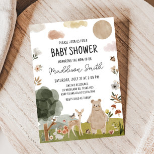 Boho Woodland Baby Shower  Invitation