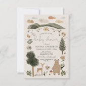 Boho Woodland Baby Shower Invitation Card (Front)