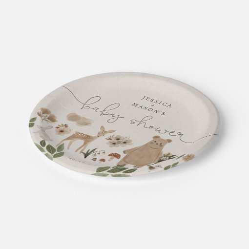 Boho Woodland Baby Shower Paper Plates | Zazzle