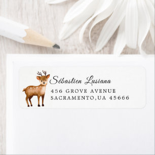 Boho Woodland Baby Shower Return Address Label