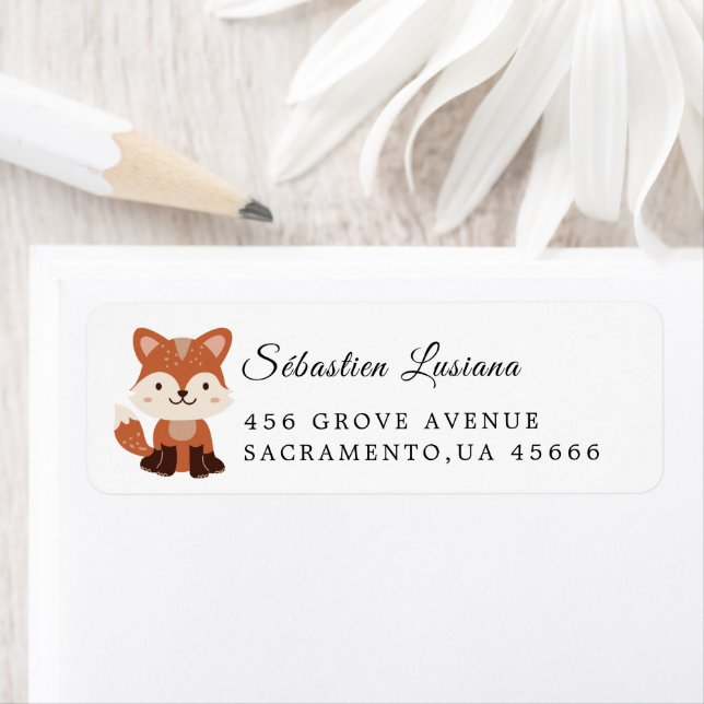 Boho Woodland  Baby Shower Return Address Label (Insitu)