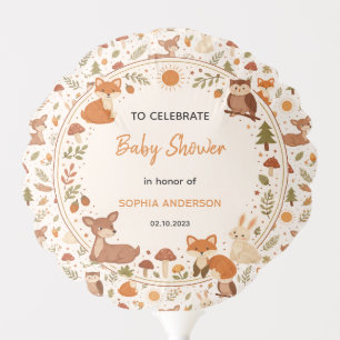 Boho Woodland Baby Shower Rustic Forest Animals Balloon