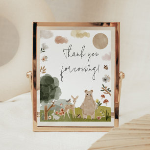 Boho Woodland Baby Shower Thank you for Coming Poster