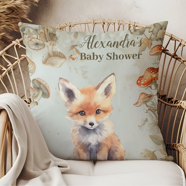 Boho Woodland Baby Shower Throw Pillow (Creator Uploaded)