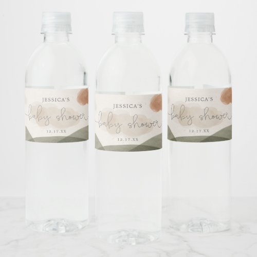 Boho Woodland Baby Shower Water Bottle Label