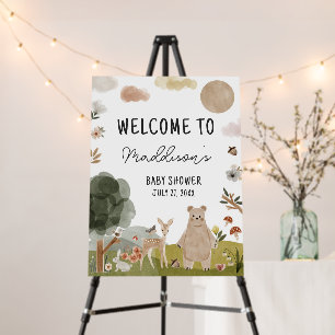 Boho Woodland Baby Shower Welcome Sign