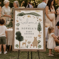 Boho Woodland Baby Shower Welcome Sign