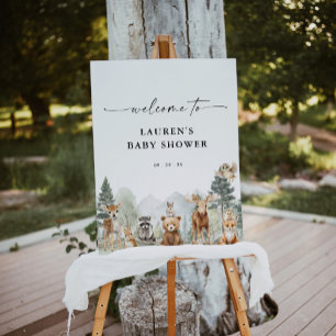 Boho Woodland Baby Shower Welcome Sign