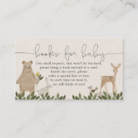 Boho Woodland Books for Baby Shower Card