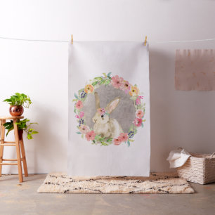 Boho Woodland Bunny Rabbit Nursery Quilt Fabric