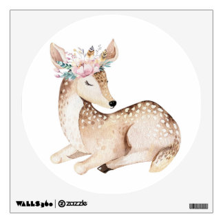 Boho Woodland Deer Fabric Wall Decal Sticker