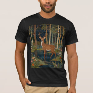 Boho Woodland Deer Print Rustic Forest Greenery T-Shirt