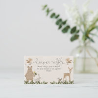 Boho Woodland Diaper Raffle Baby Shower Card