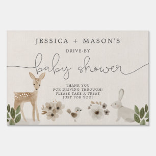 Boho Woodland Drive-By Shower Yard Sign