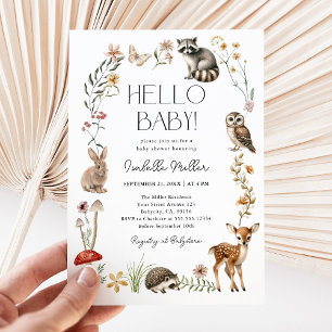 Boho Woodland Forest Animals Baby Shower Invitation