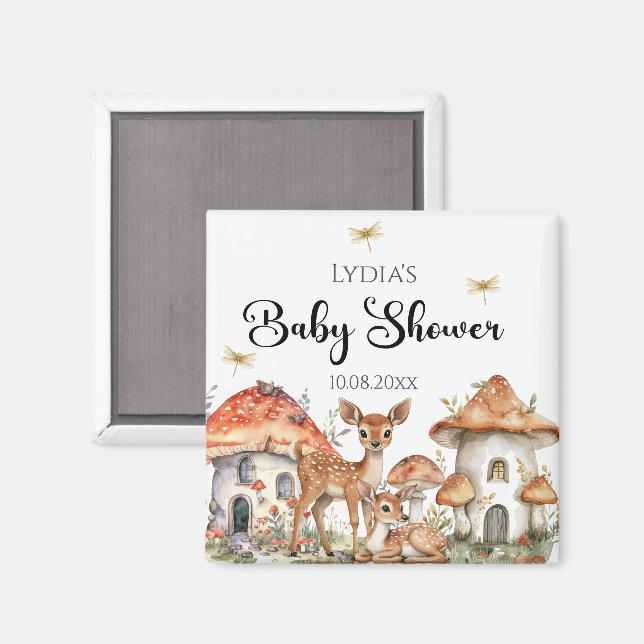 Boho Woodland Forest Animals Baby Shower Magnet (Front/Back)