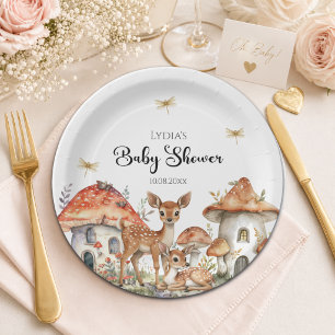 Boho Woodland Forest Animals Baby Shower Paper Plates