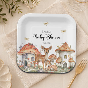 Boho Woodland Forest Animals Baby Shower Paper Plates