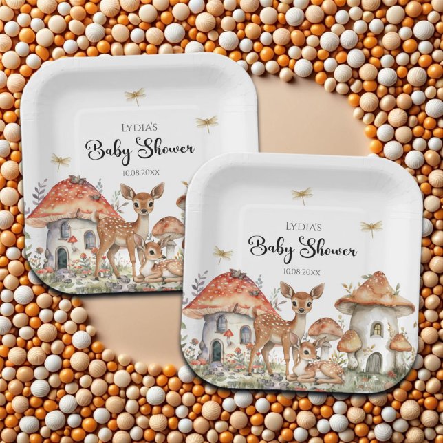 Boho Woodland Forest Animals Baby Shower Paper Plates (Creator Uploaded)