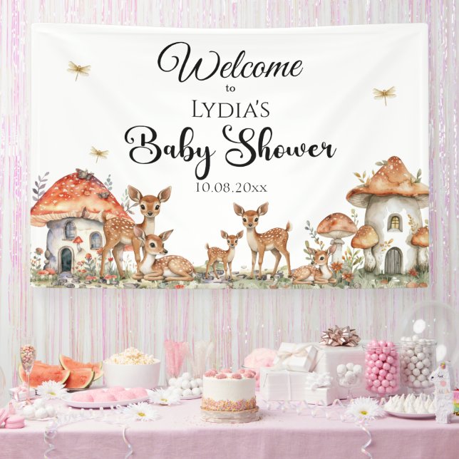 Boho Woodland Forest Animals Baby Shower Welcome Banner (Party)