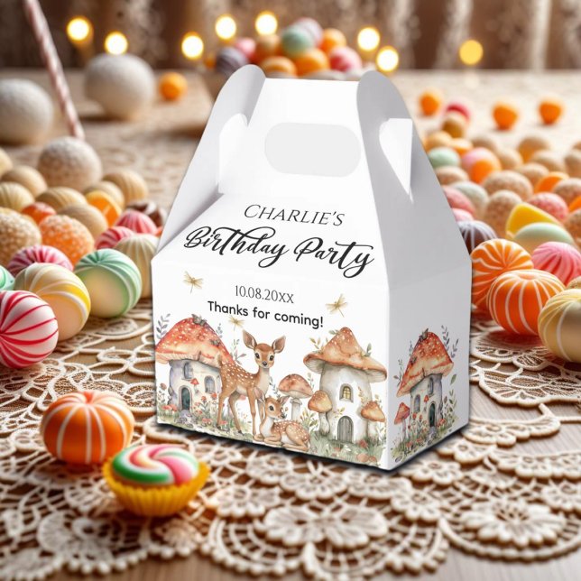 Boho Woodland Forest Animals Birthday Party Favor Boxes (Creator Uploaded)