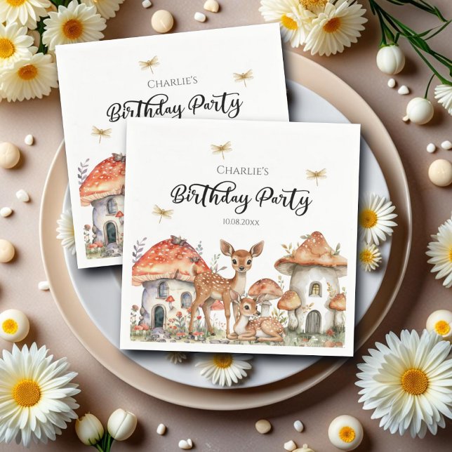 Boho Woodland Forest Animals Birthday Party Napkins (Creator Uploaded)