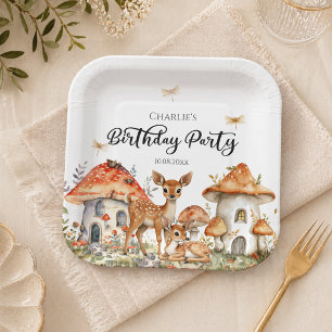 Boho Woodland Forest Animals Birthday Party Paper Plates