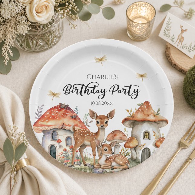 Boho Woodland Forest Animals Birthday Party Paper Plates (Creator Uploaded)