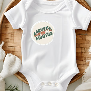 Boho Woodland Forest Baby Seven Months Milestone Classic Round Sticker