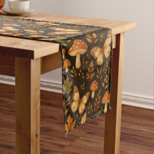 Boho Woodland Forest Mushrooms    Fall Colors Medium Table Runner