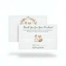 Boho Woodland Fox Small Business Thank You Card