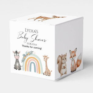 Boho Woodland Jungle Animals Baby Shower Favor Boxes
