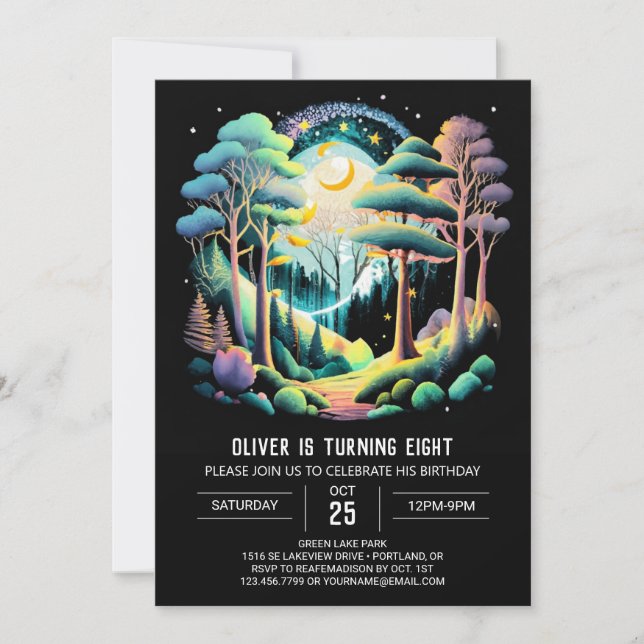 Boho Woodland Kids Birthday Invitation (Front)