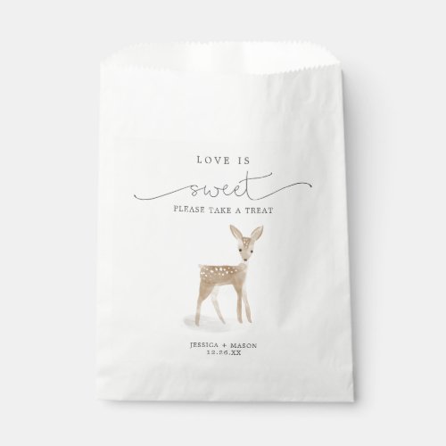 Boho Woodland Love is Sweet Favors Bag Deer