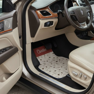 Boho Woodland Monogram Car Floor Mat