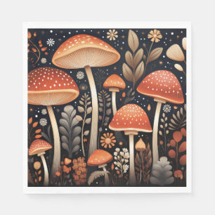 Boho Woodland mushroom pattern Napkins