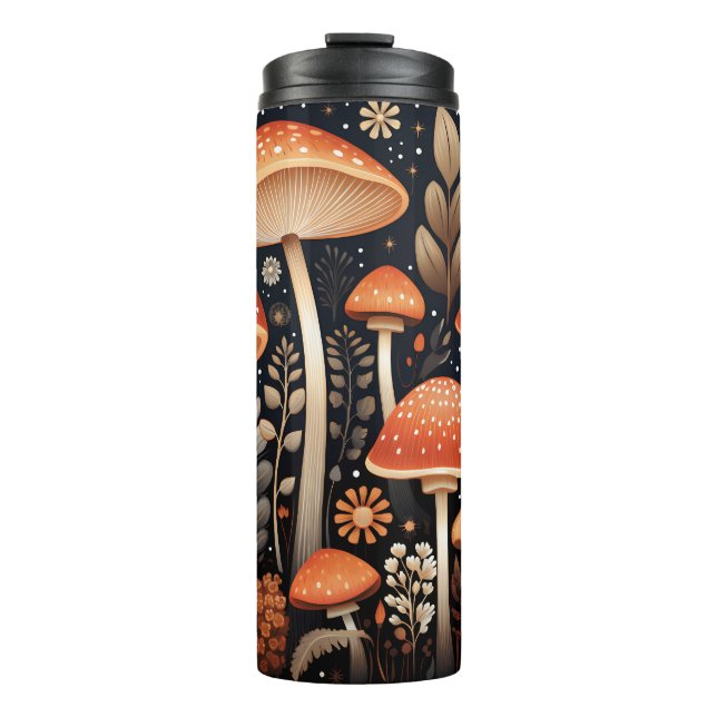 Boho Woodland mushroom pattern Thermal Tumbler (Front)