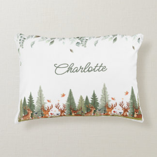 Boho Woodland Nursery Gift for Baby Boy or Girl Accent Pillow