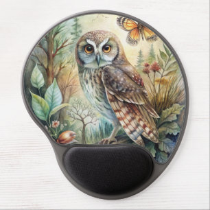 Boho Woodland Owl Gel Mouse Pad